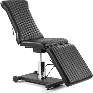 TATARTIST Tattoo Chair for Client Hydraulic Tattoo Bed 360 Swivel Esthetician Bed Beauty Massage Table Adjustable Height and Angle Tattoo Studio Salon Equipment (Black)