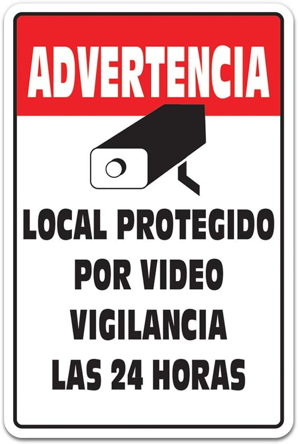 Video VIGILANCIA Signo Propiedad protegida 24 horas adverten