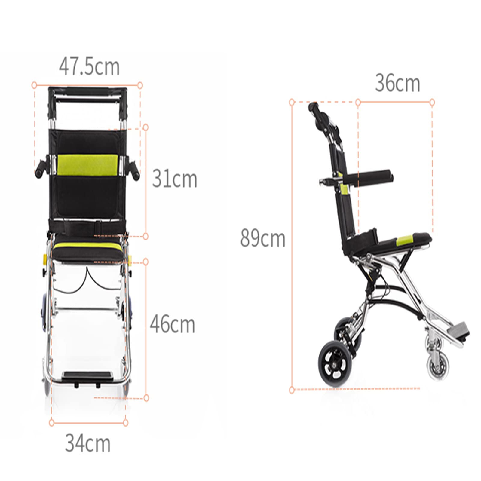 Silla de escalera plegable portátil Silla de ruedas de viaje Escaleras manuales Camilla de Silla de ruedas Camilla de escalera de aluminio para ancianos y Niños