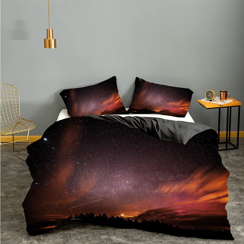 Housse de couette 160x200 microfibre 110g/㎡ lit ado motif galaxie