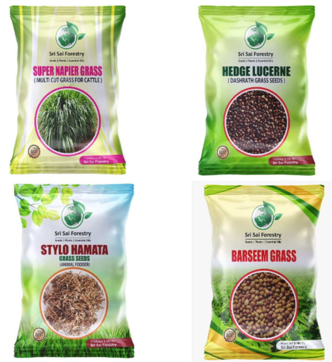 Animal Fodder Grass Seed Kit Super Napier + Hedge Lucerne + Stylo