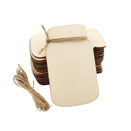 30 Pack 4 Inch Wood Mason Jar Cutouts Unfinished Wooden