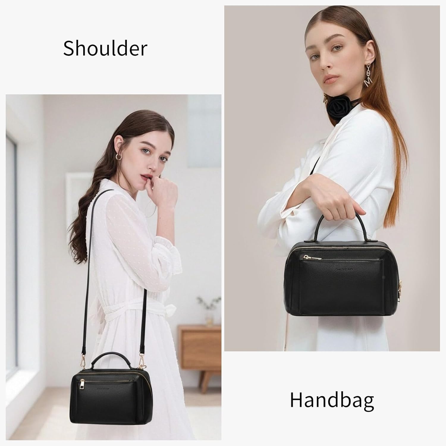 GAEKEAO Crossbody Bags for Women Vegan Leather Top Handle Purse Multi-Pocket Shoulder Bag Satchel Handbag with Strap