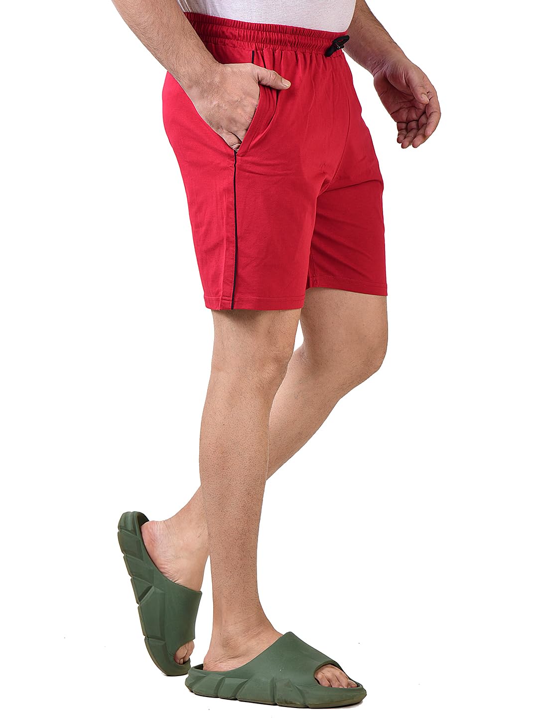 shorts for men ii casual cotton drawstring summer shorts with side pockets ii pack of 1