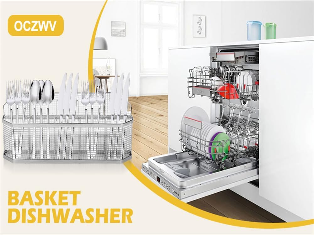 UPGRADED WD28X10128 Universal Dishwasher stainless steel Silverware Basket - Compatible with all dishwasher No:EA959351, WD28X10132, PS959351, WD28X10127, AH959351, WP8562043, WD28X10131, W10190415