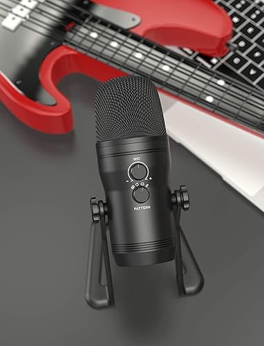 Miniatura 8 de FIFINE Micrófono de grabación de estudio USB, micrófono de podcast para PC, PS4, Mac con botón de silencio y conector de auriculares para monitor,