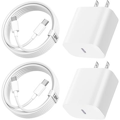 For iphone16 iphone15-充電器-タイプc 20W-PD-急速充電器 USB-C [2個セット/ MFi&PSE認定] 1.8m USB-C  …