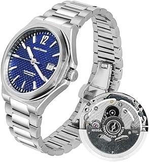 Clearance Fossiles Automatic Watch for Mens Watches Citizenes with Luminox, Analog, Mechanical and Waterproof, Perfect for Dive or Sport, Loved by Invictaes or Seikoes Fans (Blue)