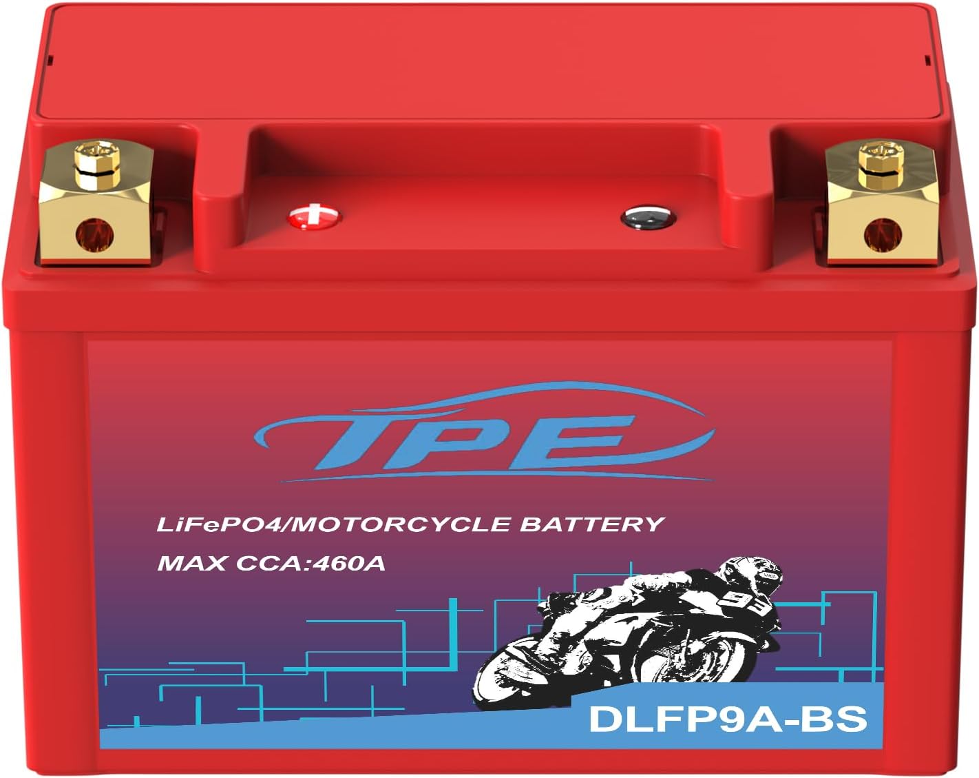 TPE Lithium Motorcycle Battery DLFP9A BS 12V 4Ah 400CCA LiFePO4 with Smart BMS - Lightweight High-Cranking Power for Motorcycles ATVs