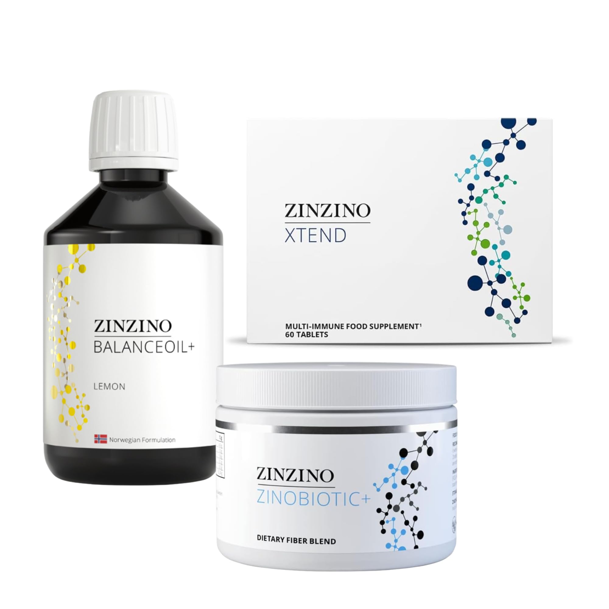 ZinZino Health Protocol: BalanceOil+ Zitrone 300 ml, ZinoBiotic+ & Xtend