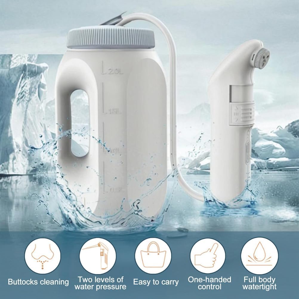 Portable Travel Bidet for Women Men- Electric Rechargeable Personal Bidet Sprayer for Personal Cleaning, Postpartum Care Handheld Bidet with 2.5 Liters Water Container