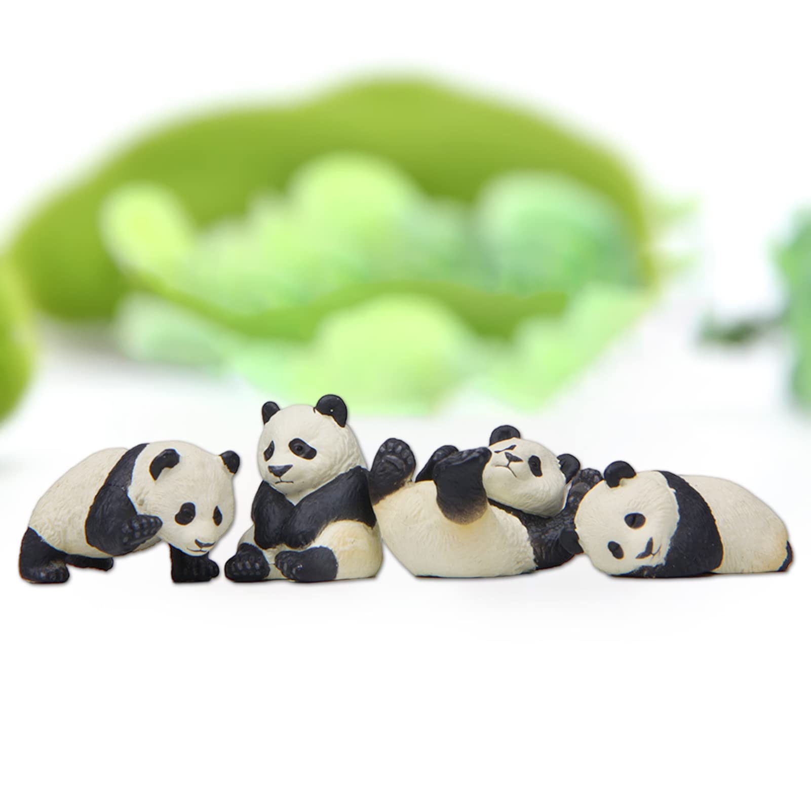 MEZHEN Panda figuren taartdecoratie panda taart decoratie panda figuur hars ornamenten tuindecoratie taartdecoratie handwerk kinderverjaardag party cadeau 8 stuks