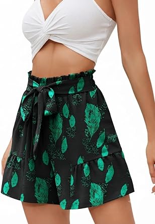 Heymoments Womens High Waisted Lightweight Wide Leg Shorts