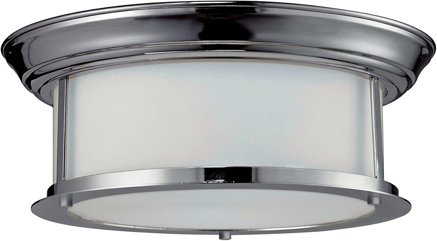 Z-Lite 2003F13-CH Sonna Two Light Ceiling, Steel Frame, Chrome Finish and Matte Opal Shade of Glass Material