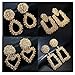 ATIMIGO 6 Pairs Gold Statement Drop Earrings Metal Geometric Dangle Drop Earrings for Women
