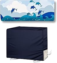 Printed Split 1.5 Ton AC Cover Set - Indoor & Outdoor Protection, All Weather Cover/Dustproof/Silken/Attractive Digital Prints, water-resistant Split Ac Cover (Dolphin)