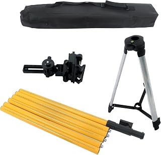 waltyotur 13.8FT Telescoping Laser Level, 4.2M Telescoping Laser Level Rod Pole with Tripod for Rotary and Line Laser Level