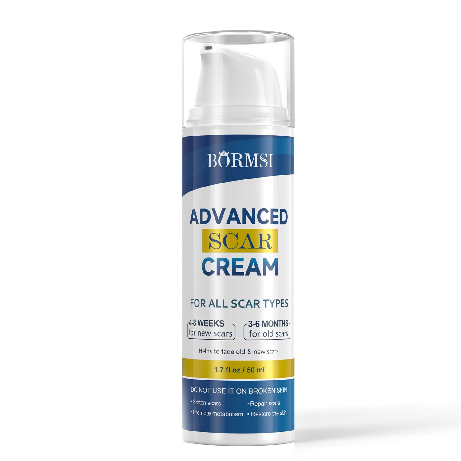 Scar Cream,Active Silicone Dimethicone Scar Gel Advanced Repairing New Old Scars for Surgical Scars,Stretch Marks,Burn,Keloid,Acne Treatment (50g)