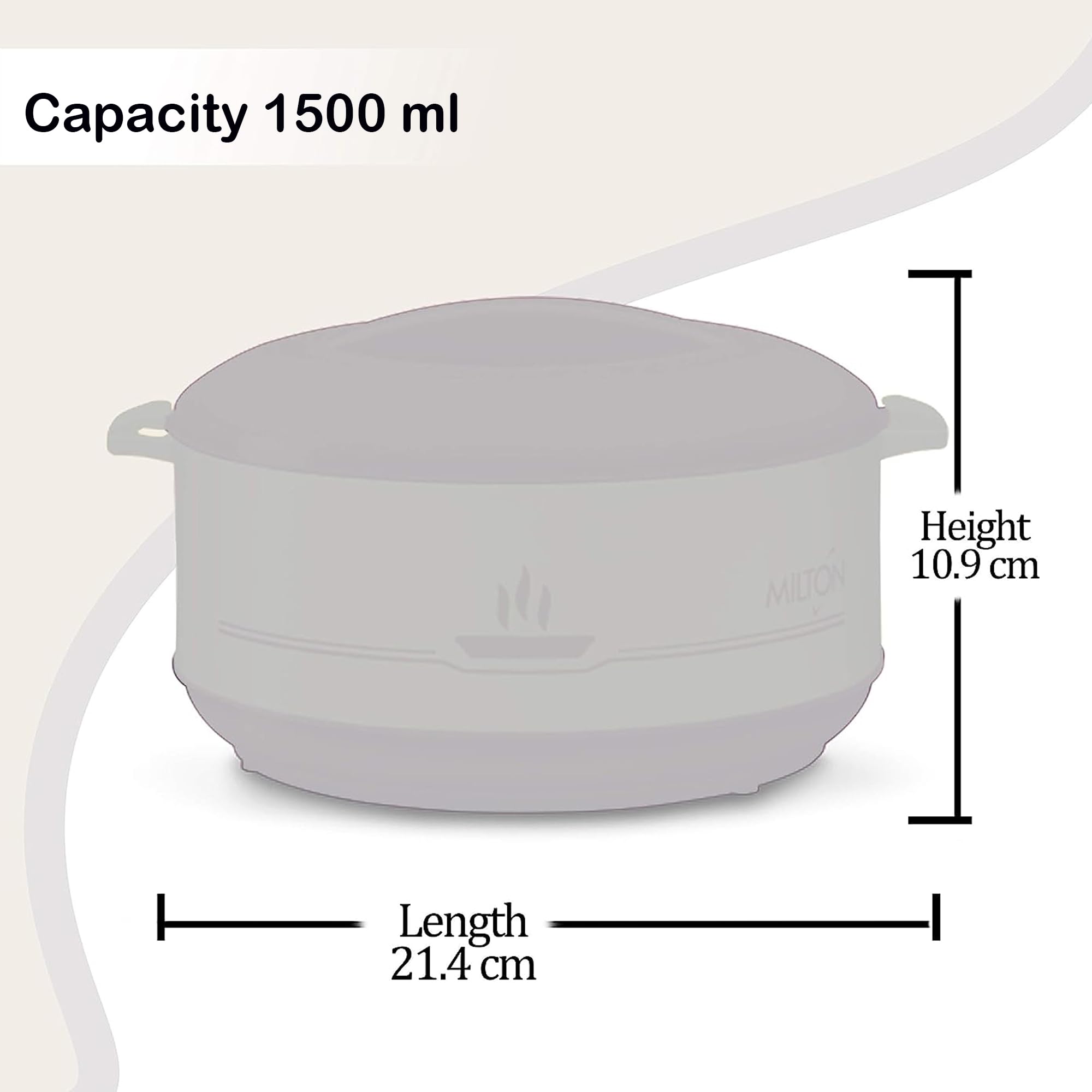 IDEAL PRIME Durable BPA Free Doublewall Insulated Plastic Inner Steel Casserole 1500 ml | Inner Steel Buffet/Hotpot/Chapati Box Tableware Pack of 1 3