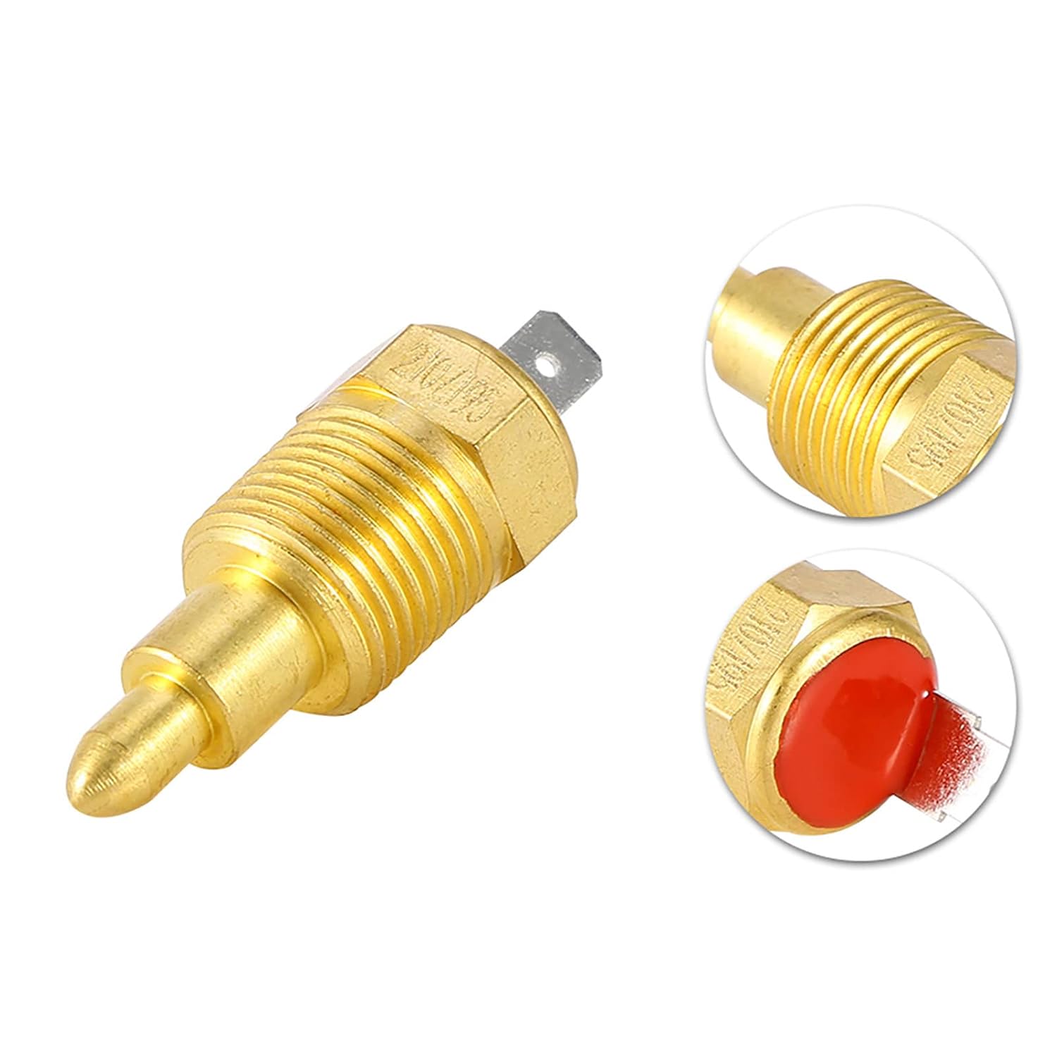 Fan Thermostat Temperature Switch, 210 to 195 Degree Electric Engine Radiator Fan Sensor Switch, Fan Thermostat Switch for 10" 12" 14" 16" Fan (Without Pipe Thread)