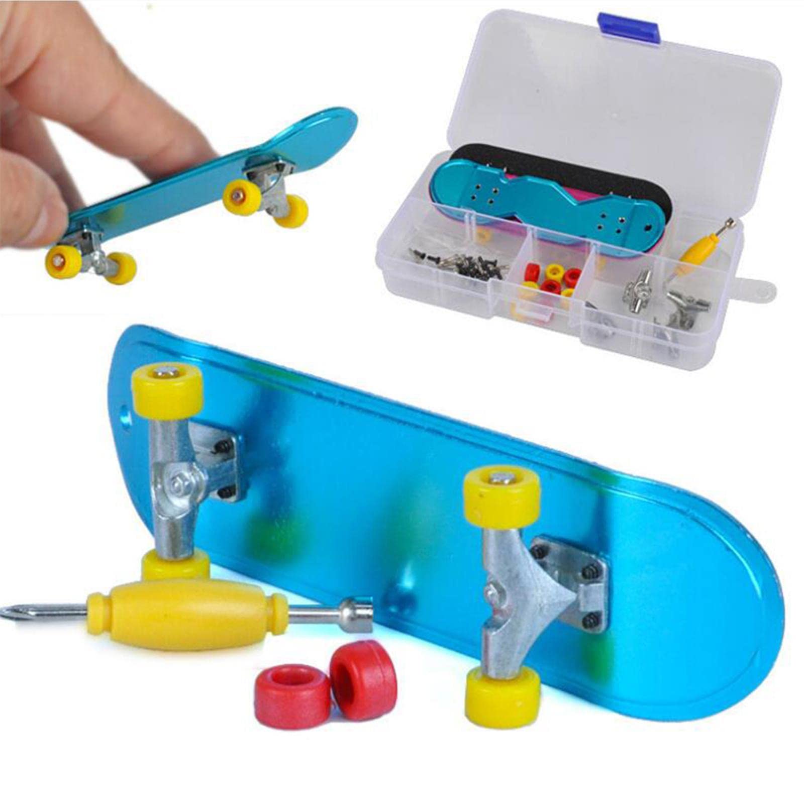 3 Pezzi Skating Board Set Fingerboard Gioco Sportivo Tavola Accessori Lega Portatile Adatto per Regalo Bambini Adulti Gioco Tavolo
