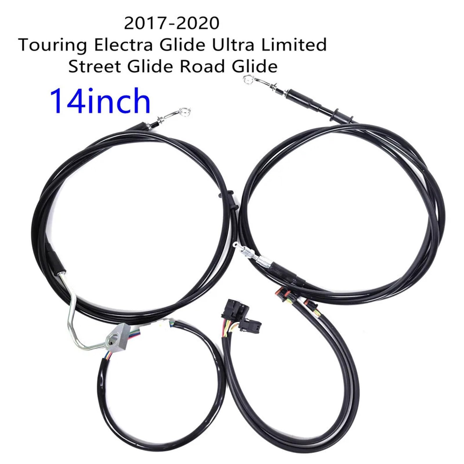 Zestaw naprawczy linek hamulcowych Zestaw przewodów hamulcowych 14"16" do motocykla Touring Electra Glide Street Road King 2014-2023(14 black 17-20)