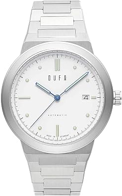Dufa Gunter Mens Japanese Automatic 40mm White Dial with Stainless Steel Bracelet Watch - DF-9033-11