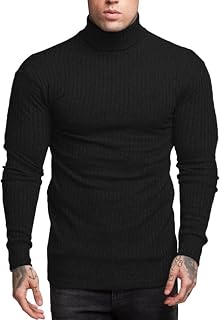 Amussiar Men's Slim Fit Turtleneck Long Sleeve T-Shirts Cotton Thermal Pullover Base Layer Tops