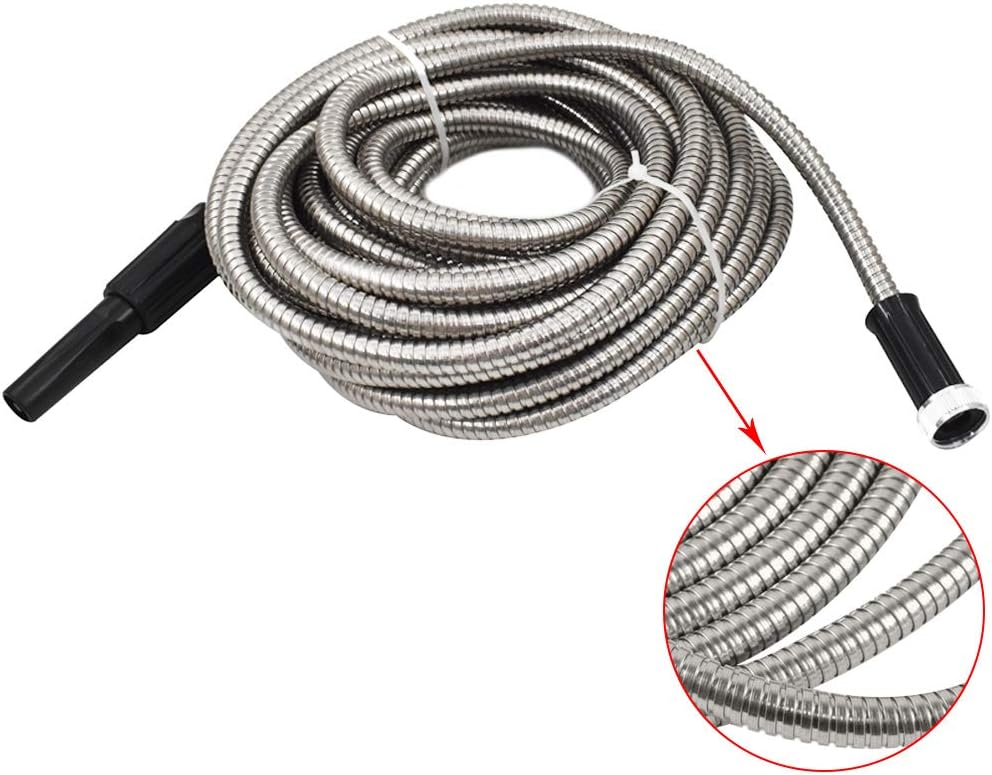 Stainless Steel Hose,Lightweight Metal Garden Flexible Water Hose,Shower Hose 25/50/75/100 FT (100)