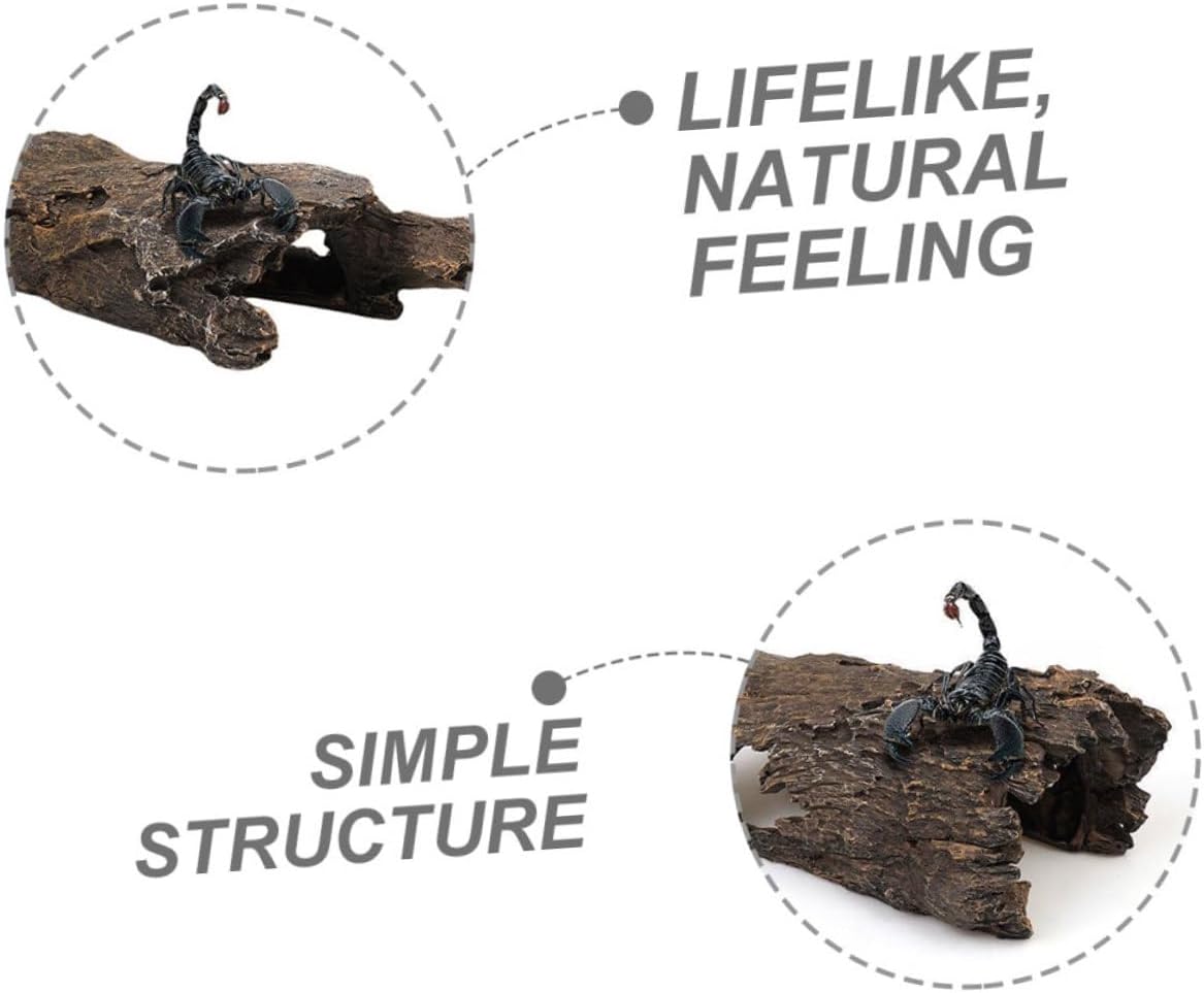 POPETPOP Artificial Tree Trunk Stump Decor for Fish Tank Large Wear Resistant Aquarium Landscape Ornament Creative Hideout for Koi for Natural Aquarium Background