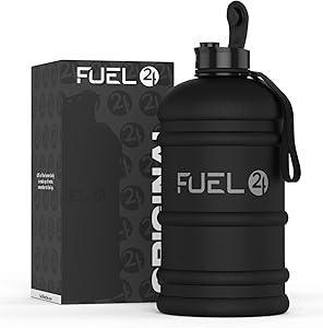 Fuel24 Jug – 2.2 Litre Water Bottle – Extra Strong Flex Material (Plastic) – Drop Proof, Pop or Straw Cap Options – 2.2L L…
