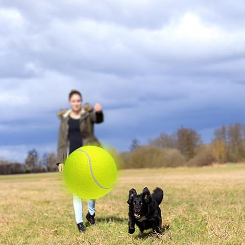 Miniatura 7 de Pelotas de juguete para perros de 9.5 pulgadas, pelota de tenis de gran tamaño, juguetes interactivos, bolas de juguete divertidas para deportes al