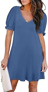 Women's Casual Dresses Short Sleeve V-Neck Dress with Pockets - Buy now