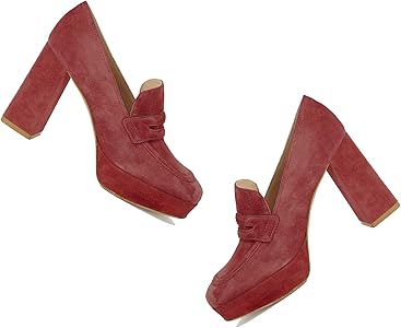 Amazon.com | Dystralix Women Red Chunky High Heel Platform