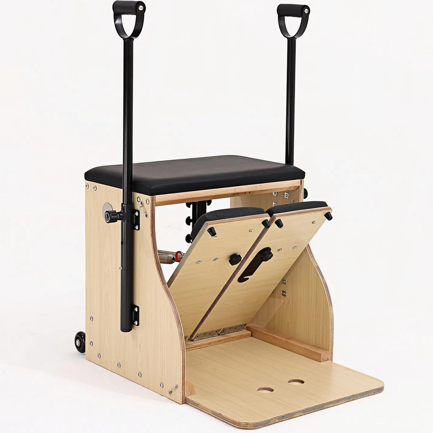 Pilates Chair, Split-Pedal Stability Pilates Combo Chair with Handles,Resistance Bands Chair Pilates Reformer Machine,Yoga Fitness Trainer,Pilates Equipment for Home Studio Use