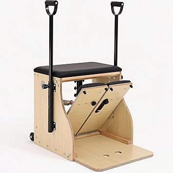 Pilates Chair, Split-Pedal Stability Pilates Combo Chair with Handles,Resistance Bands Chair Pilates Reformer Machine,Yoga Fitness Trainer,Pilates Equipment for Home Studio Use
