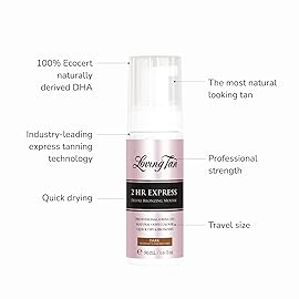 Loving Tan 2HR Express Self Tan Travel Size Kit, Dark - Travel-Sized Self Tanner, Self-Tanning Bronzing Mousse & Applicator Mitt, Cruelty Free, Naturally Derived DHA - 1.6 Fl Oz Mini Kit