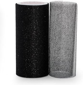 Black Sparkling Tulle Roll 6" X 25 Yards