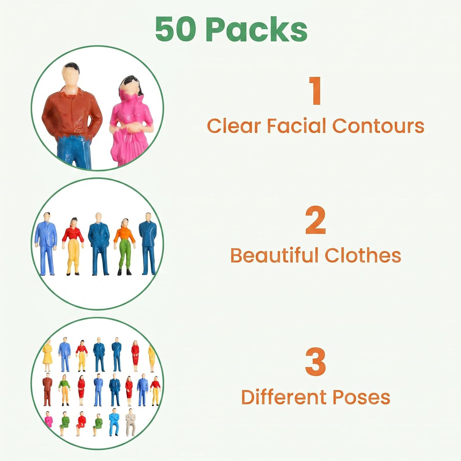 30 Pcs Mini People Figurines Plastic Miniature Figuriner 1: 50 Scale