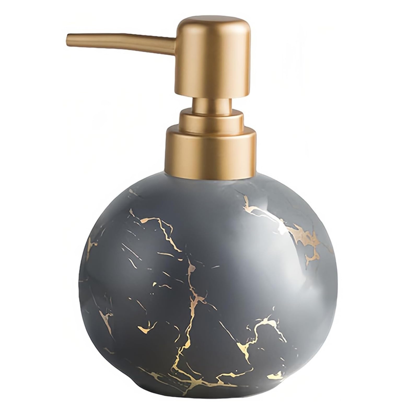 Hand Ceramic Soap Dispenser with Pump Refillable Lotion for Bathroom Vanity Countertop Dish for Bathroom(Grey)