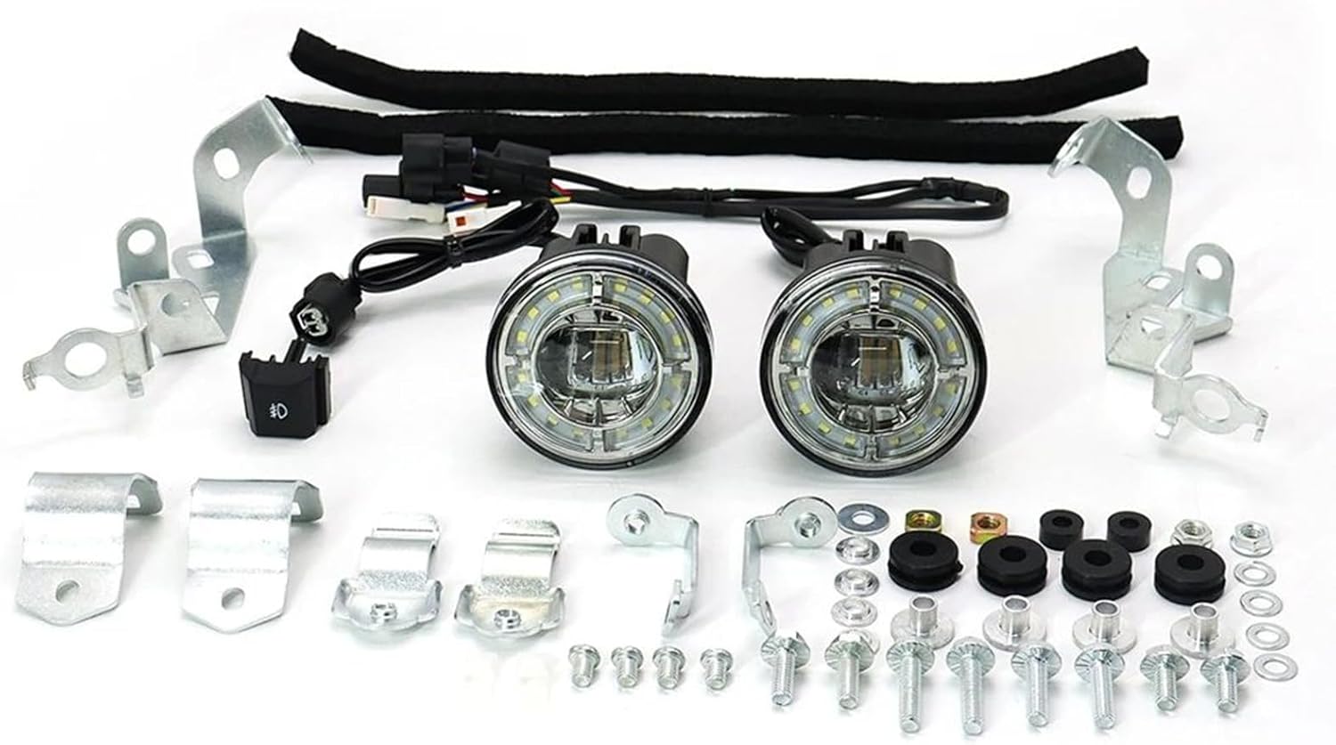 New Pair Strobe LED Fog Lights Front Foglights with Attachment Kit Fits for Honda Gold Wing GL1800 Tour DCT 2018-2024 Motorcycle Accessories