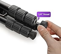 Vista 5 de Pies de punta de trípode de 1/4-20 hilos de goma universales antideslizantes y de acero inoxidable Pies de repuesto para trípode