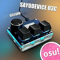 Vista 2 de SayoDevice O3C Teclado OSU con Interruptores Hall de Disparo Rápido Interruptores Lineales Magnéticos con Perilla y Pantalla, Copiar Pegar, Acceso