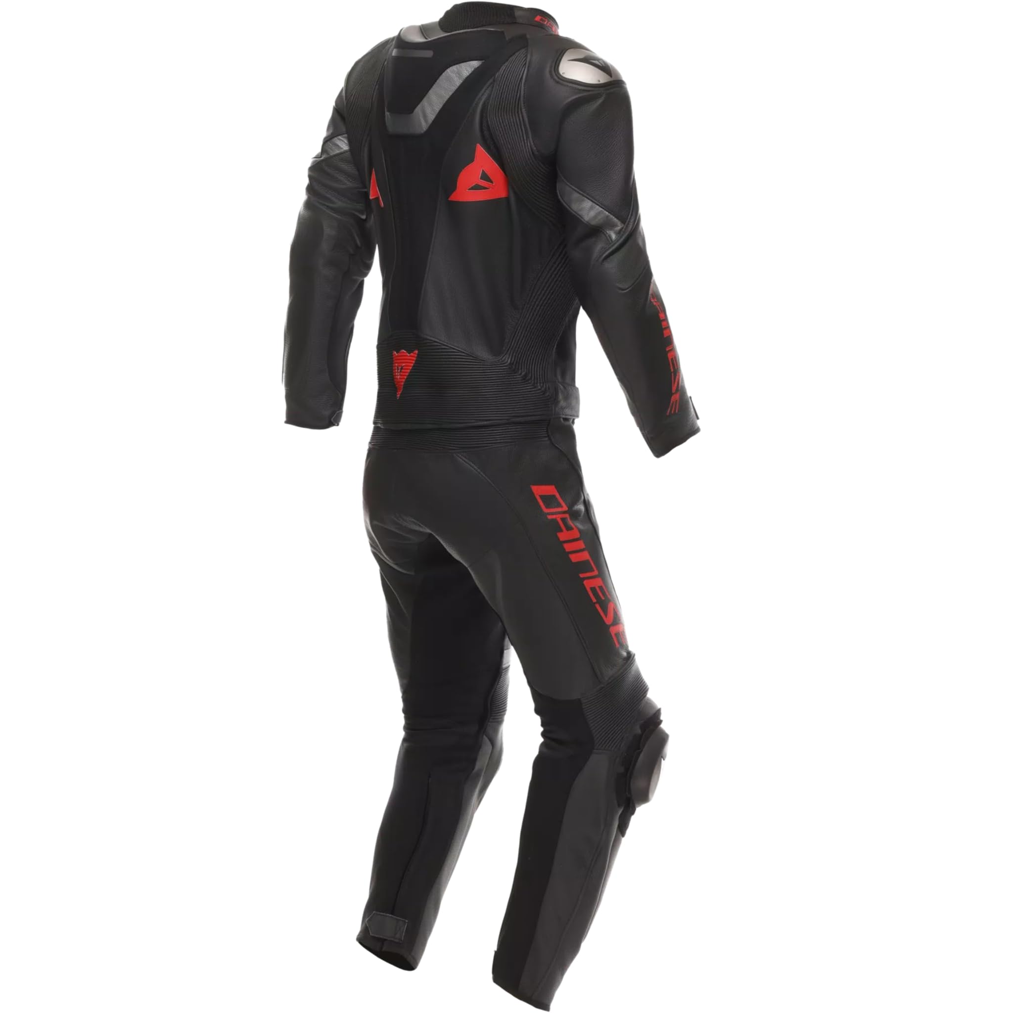 DAINESE Demon Sprint Tuta in pelle da motociclista a due pezzi, nero/nero/rosso, 52
