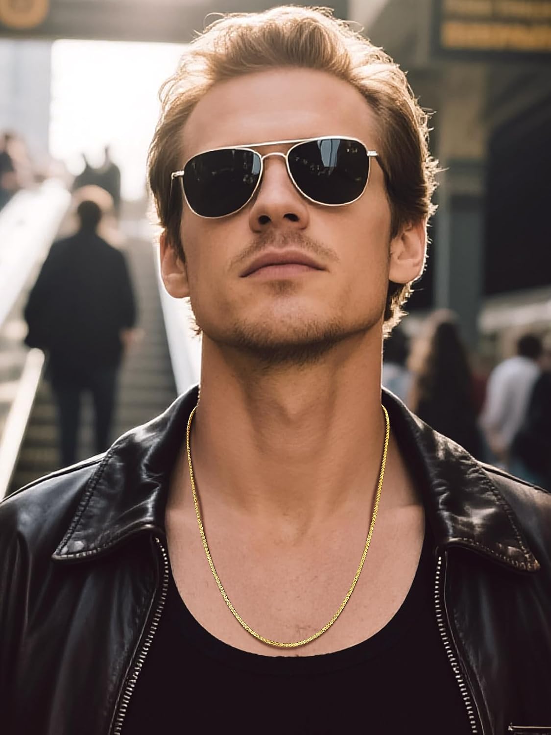 Bandmax Solid Stainless Steel 2MM/4MM/6MM/8MM Flat Box Link Chains for Men Women Silver/Gold/Black Rolo Cable Chain Necklaces Length 14"-30", Gift Packed - Image 5