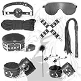 Practical 10-Piece Multifunctional Sports and Fitness Set in Black Leather, Soft to The Touch, Durable, Various Accessories for Every Need -Z