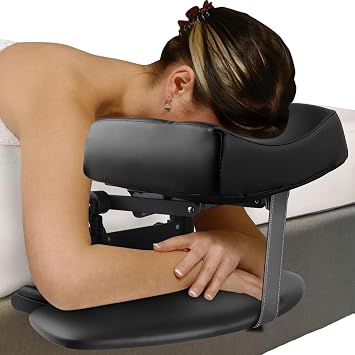 EBANKU Adjustable Headrest Face Pillow Cradle & Face Cushion Support Bracket, Headrest Cushion Square Pillow, Salon Home Mattress Massage Kit Black