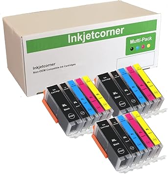 Compatible Ink Cartridges Replacement for use in Series iX6820 MX920 MG5620 MG5622 MG6620 iP7220 3 Big Black 3 Small Black 3 Cyan 3 Magenta 3 Yellow, 15 Pack