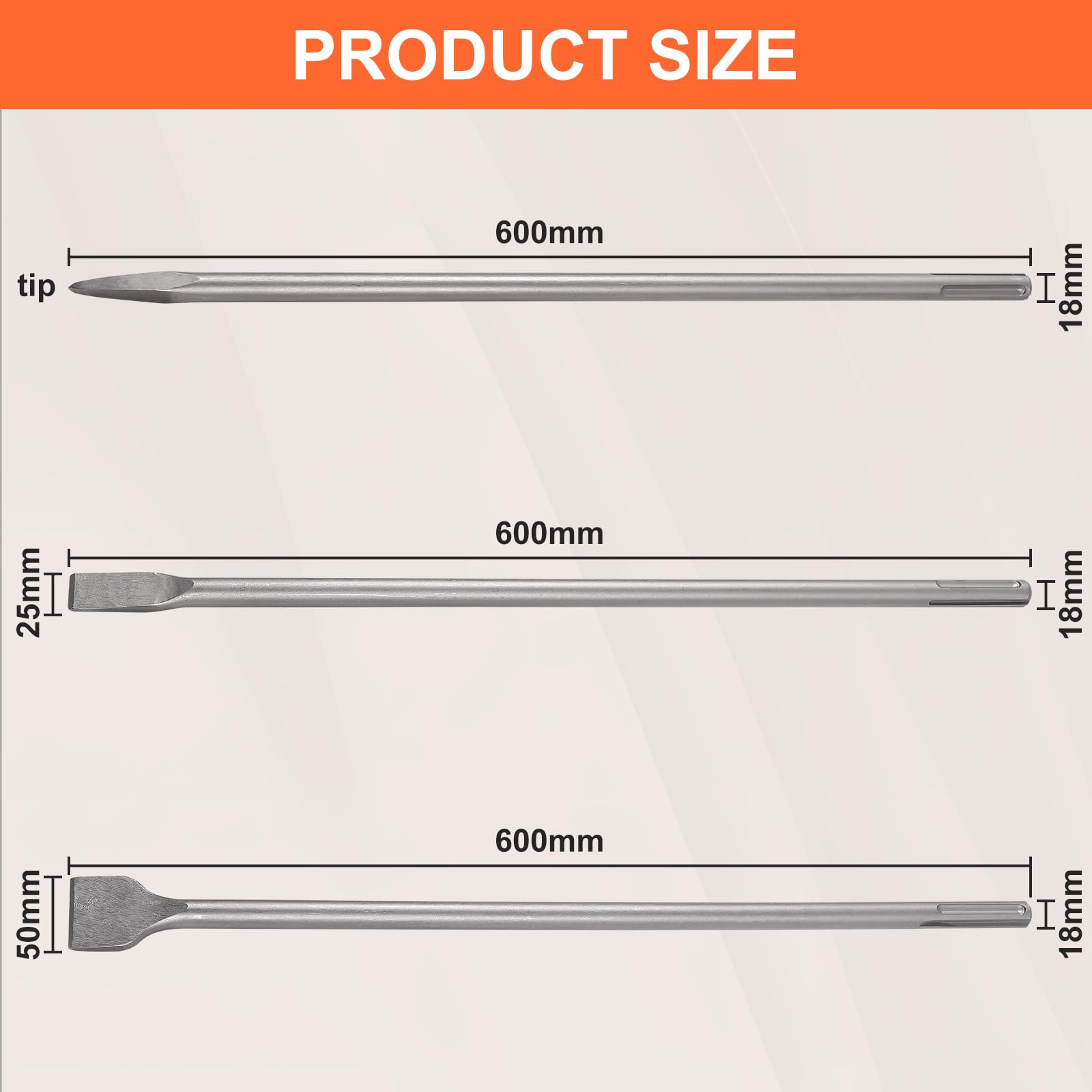 SDS Plus-platte beitel 75/100 mm breed, elektrische boorhamer, beitel gereedschap, zware beitel voor het verwijderen van cranktegels, voor elektrische hamer (maat: stijlC