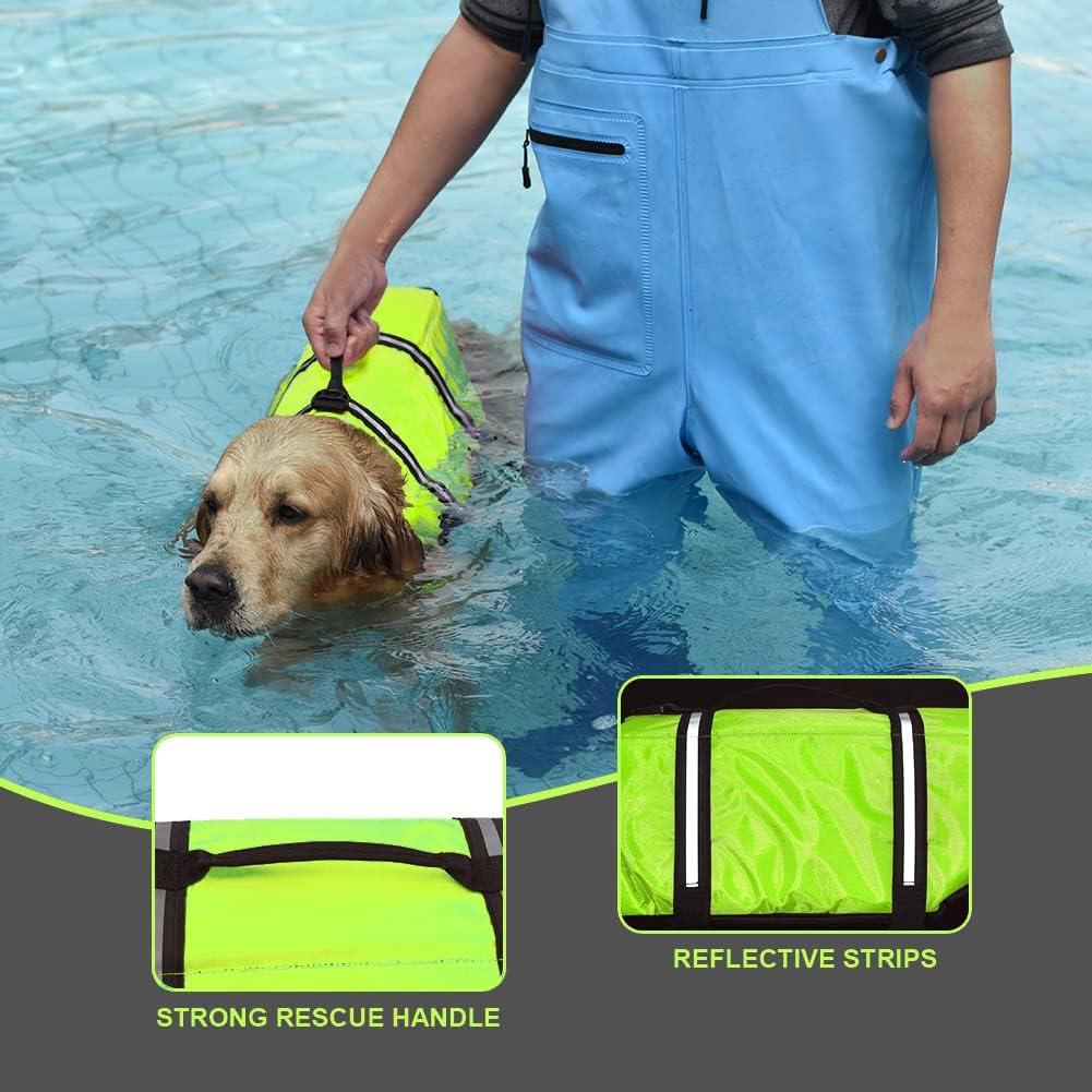 Doglay Dog Life Jacket, Dog Life Vest for Swimming Boating, Adjustable Puppy Life Jacket with Reflective Stripes, Superior Buoyancy Dog Swimming Vest for Small Medium and Large Dogs